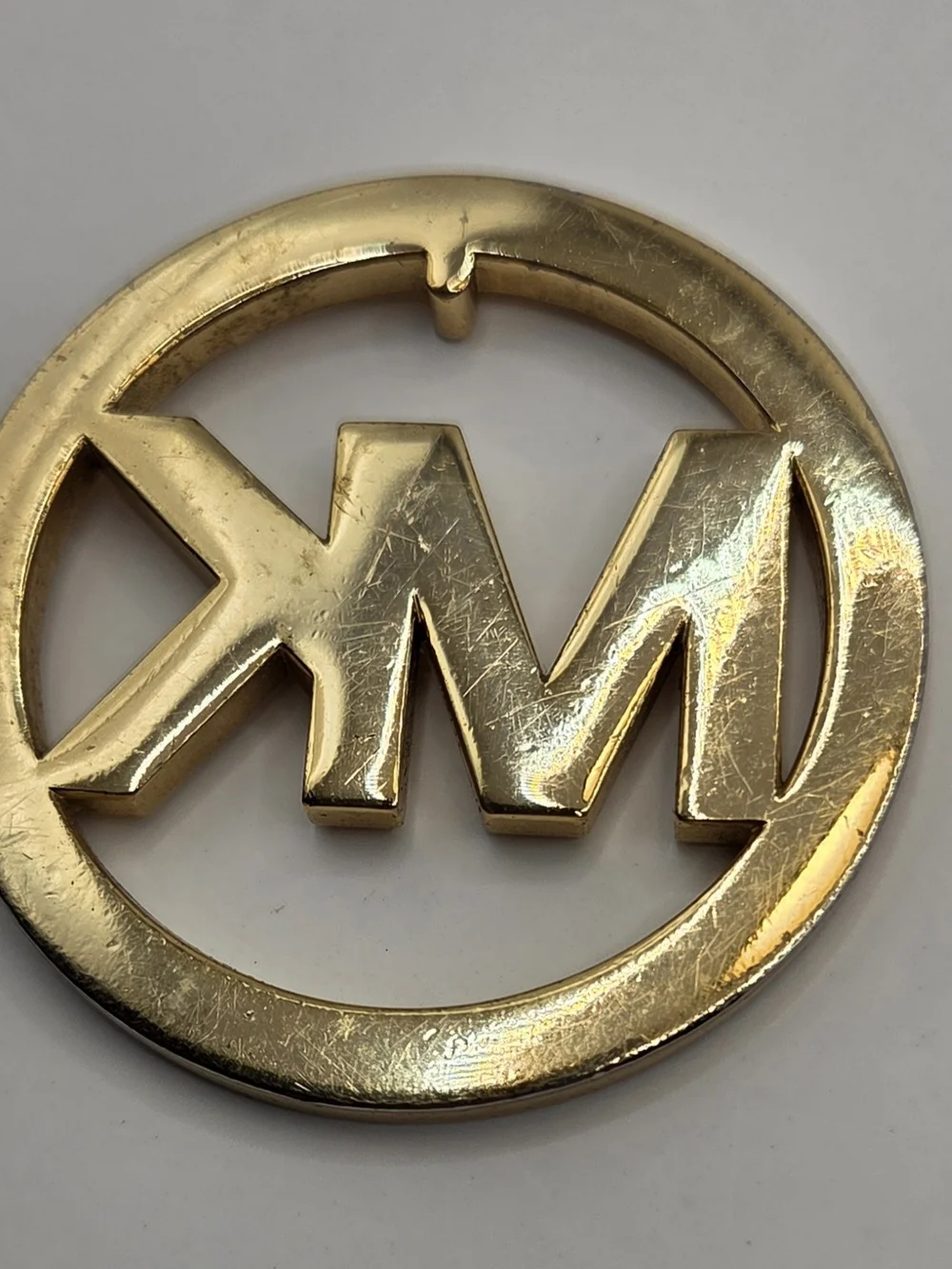 Michael Kors Gold MK Round Logo Key Holder